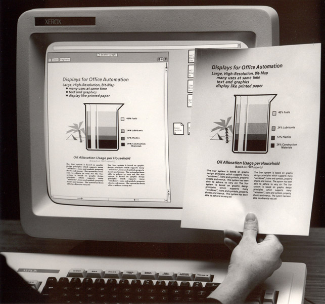Xerox Star 8010 Interface, high quality polaroid (1981). Via www.digibarn.com. Image name: "xerox-star-8010-09.jpg" Licensed under a Creative Commons Attribution-Noncommercial 3.0 License.