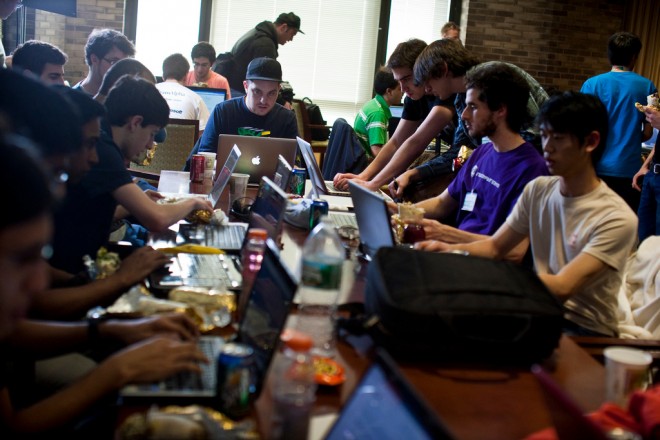 TechCrunch Disrupt Europe Hackathon. Image by TechCrunch. Via www.flickr.com. Taken on October 26, 2013. License: Attribution 2.0 Generic (CC BY 2.0) Link: https://flic.kr/p/gZtz5q